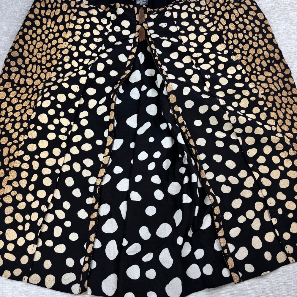 Per Se Silk Animal Print Adjustable Zipper Front Knee Length Skirt Womens Sz 12